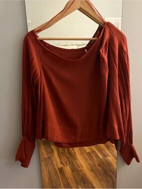 Free people rust red cotton off the shoulder blouse (size small)